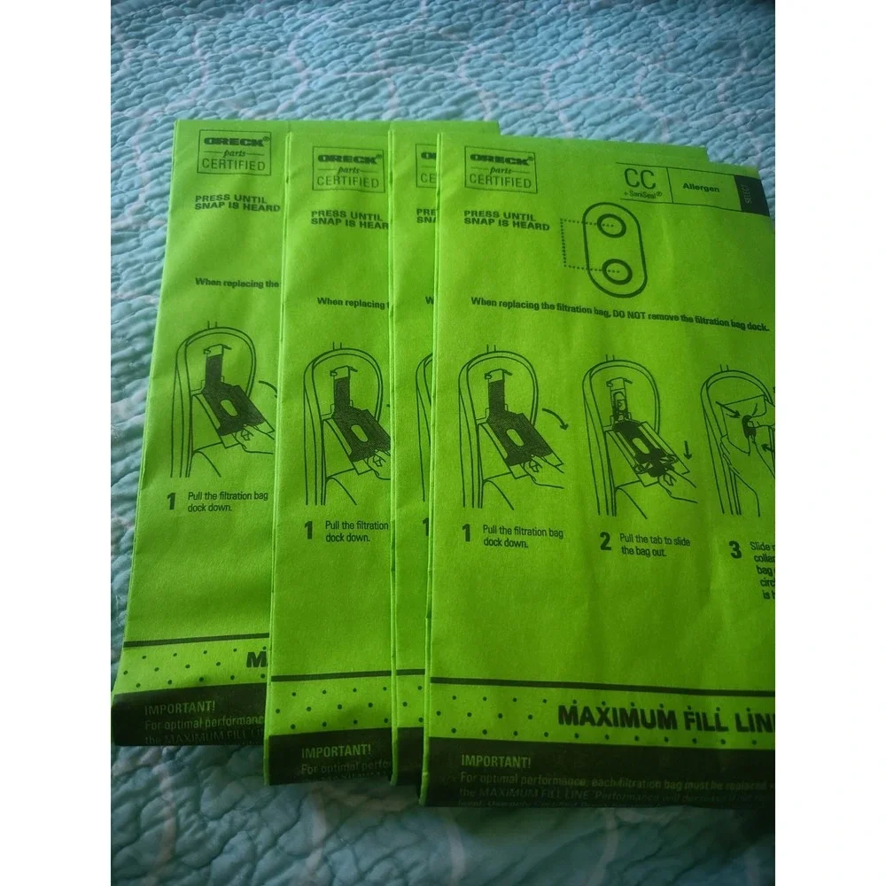 NEW Oreck CC +SaniSeal Allergen Filtration 4 Bag Replacements AK1CC6A Vacuum